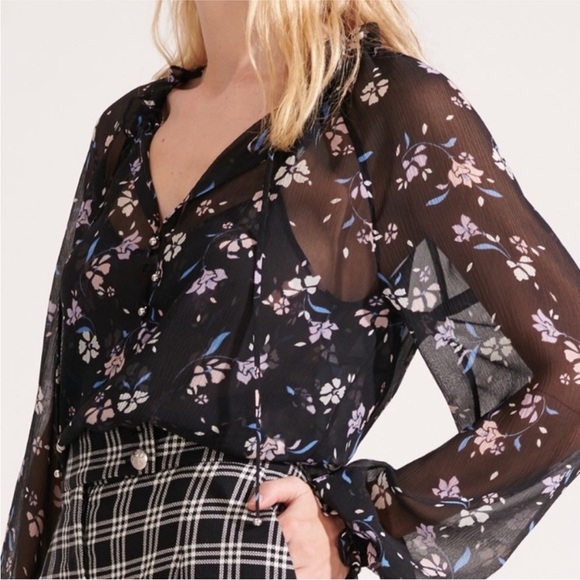 Veronica Beard Antonette Top in Black - Picture 1 of 15